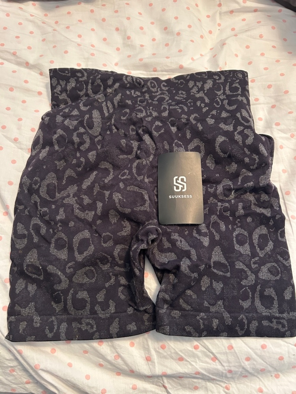 Black Leopard Print Women's Shorts